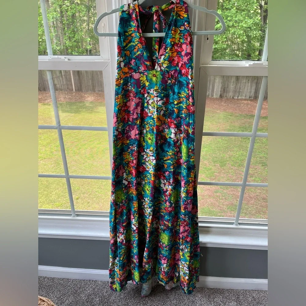 Free People Floral Maxi Dress - Blue and Green - Picture 5 of 6